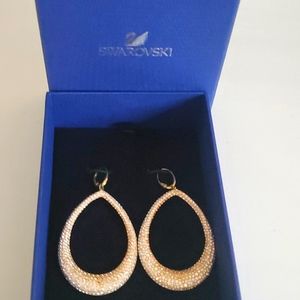 Swarovski abstract long earrings.